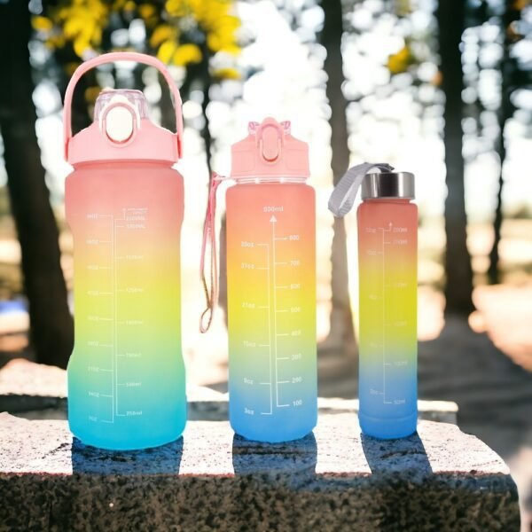 Kit X3 Botellas De Agua Motivacional de 2L, 700mL y 300mL + Stickers - Imagen 4