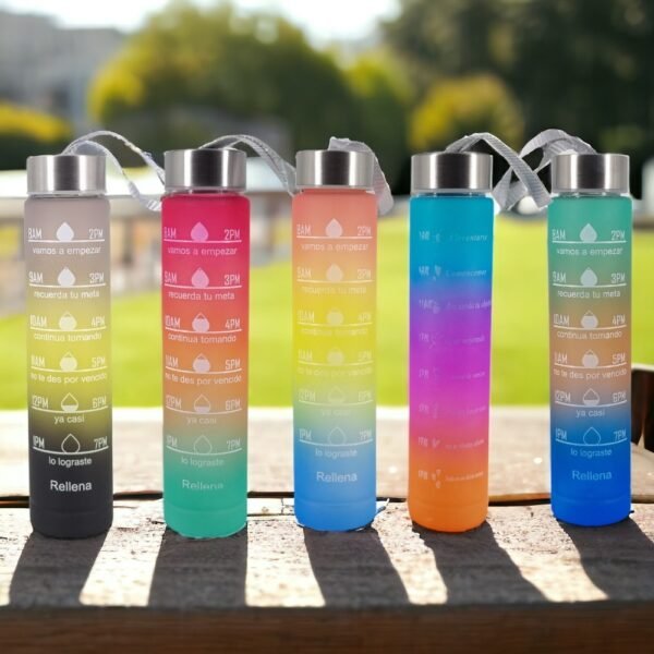 Kit X3 Botellas De Agua Motivacional de 2L, 700mL y 300mL + Stickers - Imagen 8